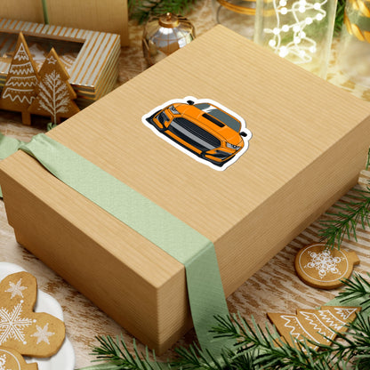 Kiss-Cut Stickers - Orange superfast car Printify