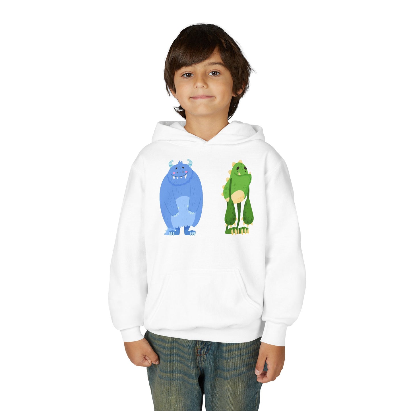 Youth Heavy Blend Hooded Sweatshirt - Cute monster