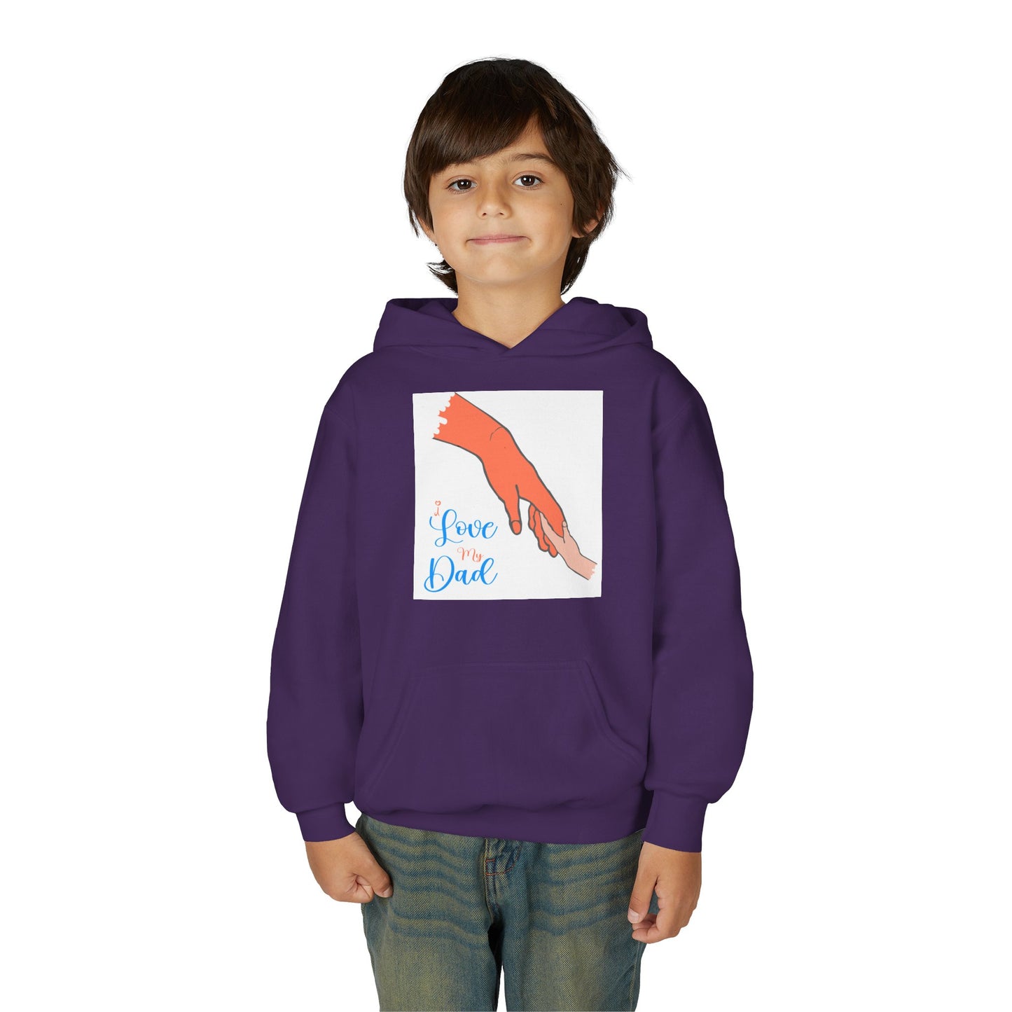 Youth Heavy Blend Hooded Sweatshirt -  Child and dad holding hands