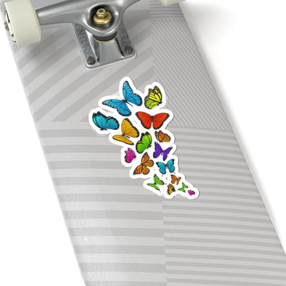 Kiss-Cut Vinyl Decals - Group of colorful butterflies Printify