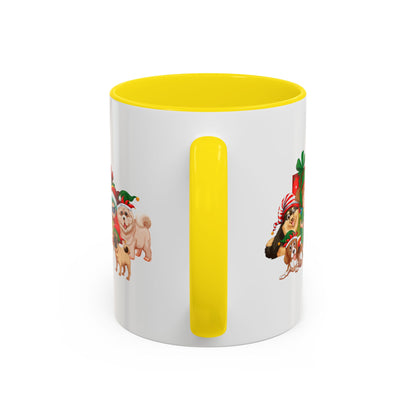 Accent Coffee Mug - Christmas with super kiddo pet friends without text - [[{"value":"Wonderwear Kid"}]]