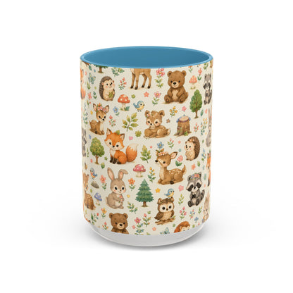 Accent Coffee Mug  (11/15 oz) - Whimsical Woodland Friends