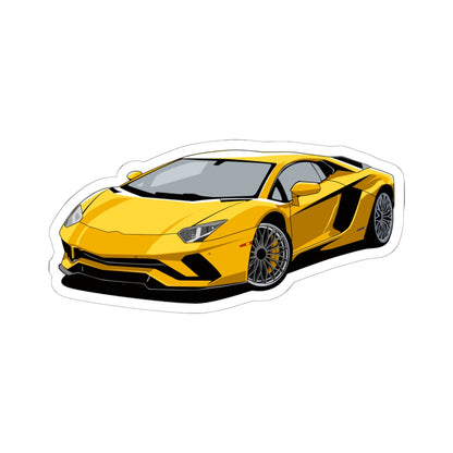 Kiss-Cut Vinyl Decals - Yellow super car Printify
