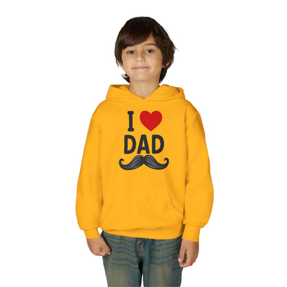 Youth Heavy Blend Hooded Sweatshirt - I love dad Printify