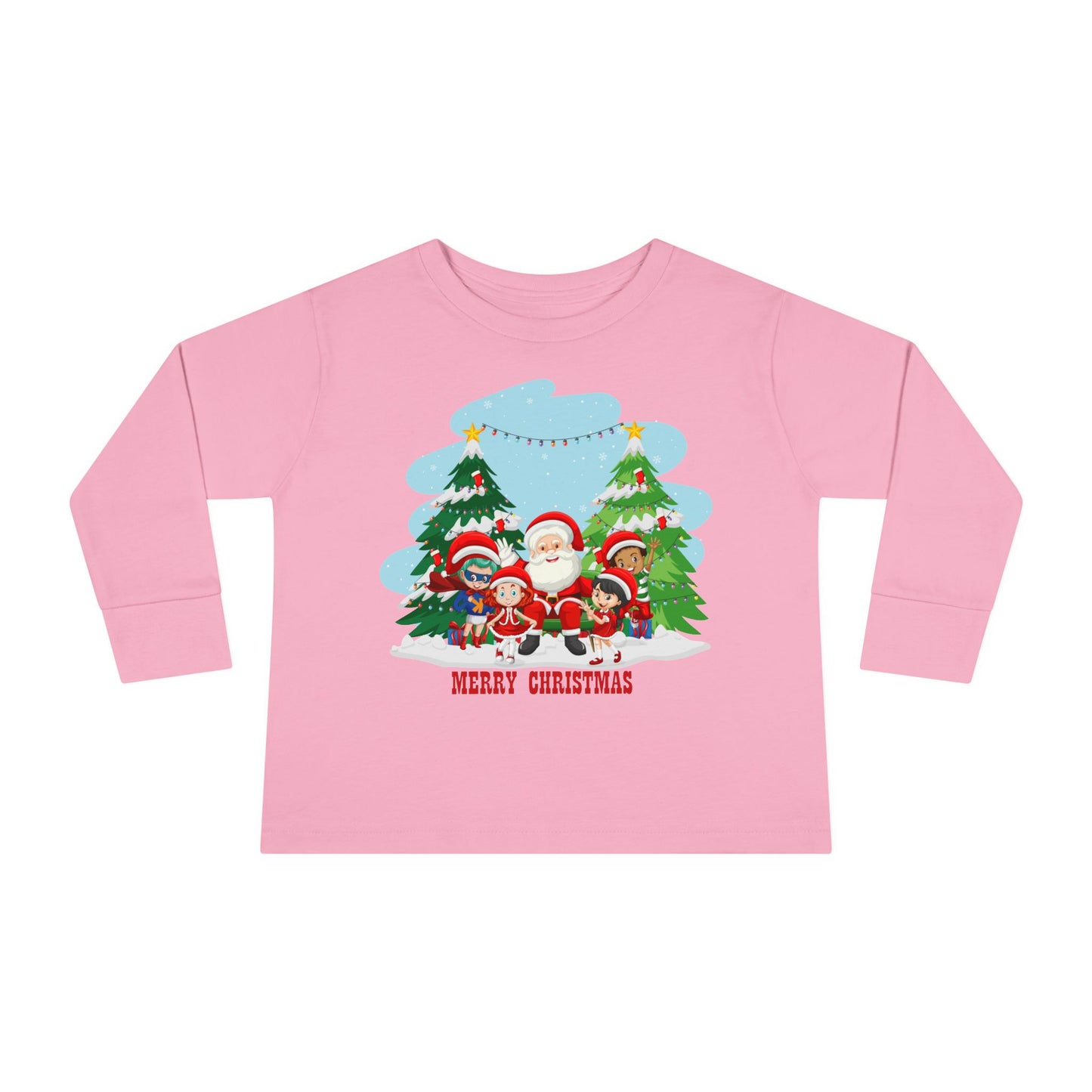 Toddler Long Sleeve Tee - Super kiddo with santa claus Merry christmas - [[{"value":"Wonderwear Kid"}]]