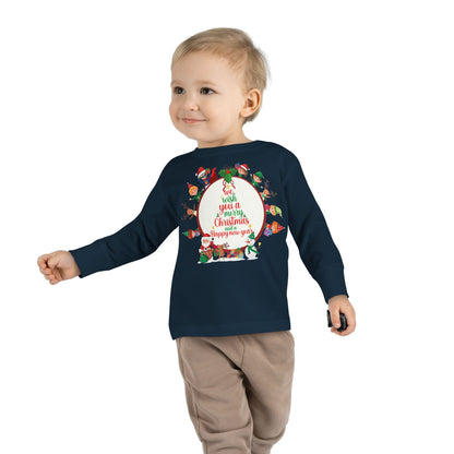 Toddler Long Sleeve Tee - We wish you a merry christmas - [[{"value":"Wonderwear Kid"}]]