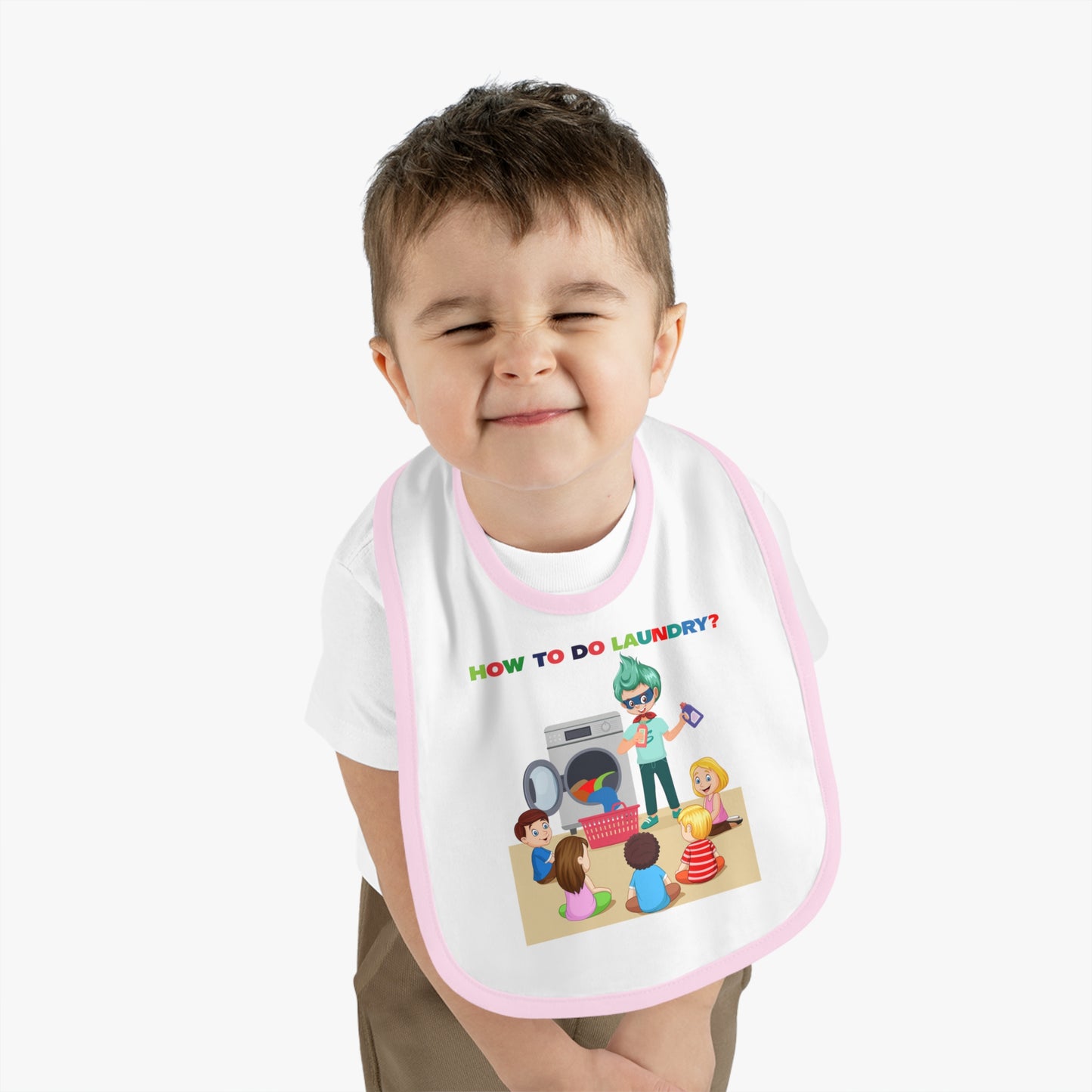 Baby Bib - super kiddo teaching laundry
