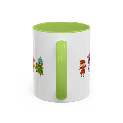 Accent Coffee Mug - Super kiddo in christmas tree attire - [[{"value":"Wonderwear Kid"}]]