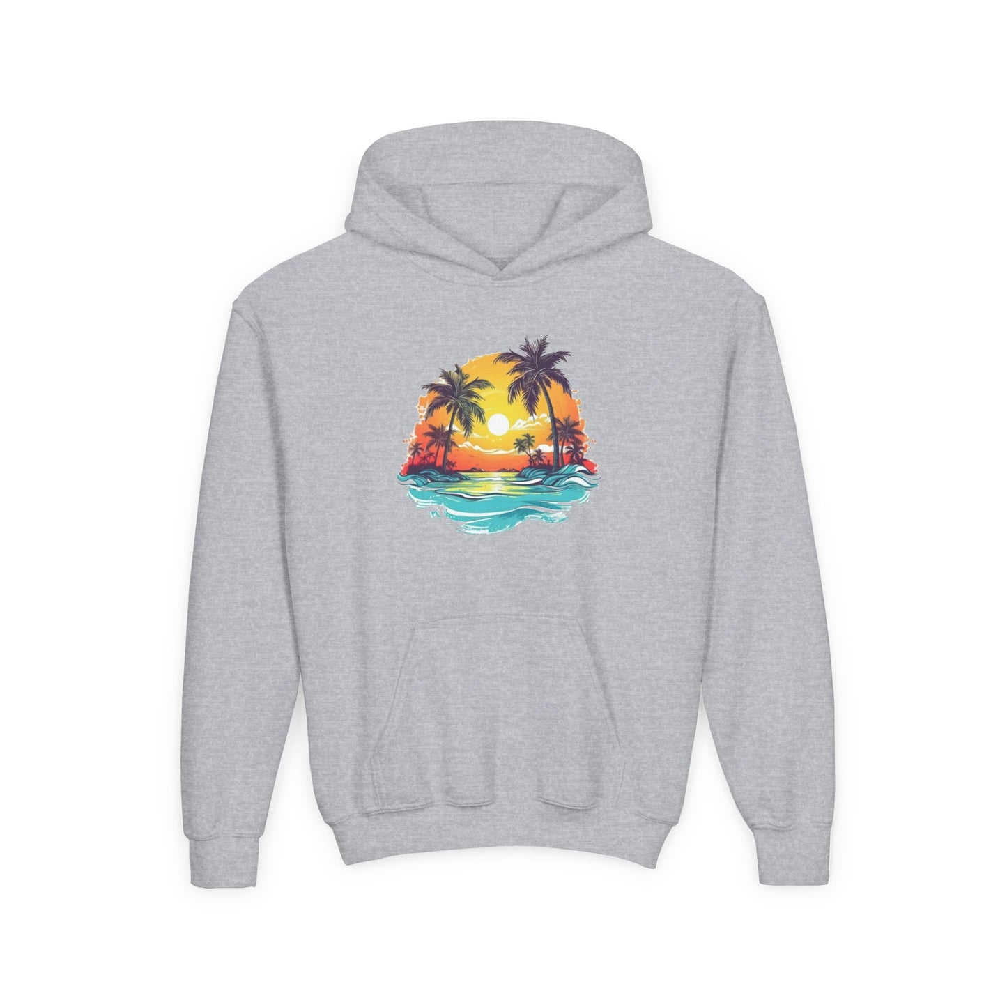 Youth Heavy Blend Hooded Sweatshirt - Summer tropical