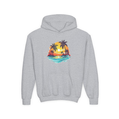 Youth Heavy Blend Hooded Sweatshirt - Summer tropical Printify