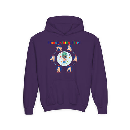 Youth Heavy Blend Hooded Sweatshirt - Super kiddo how to wash hand properly - [[{"value":"Wonderwear Kid"}]]