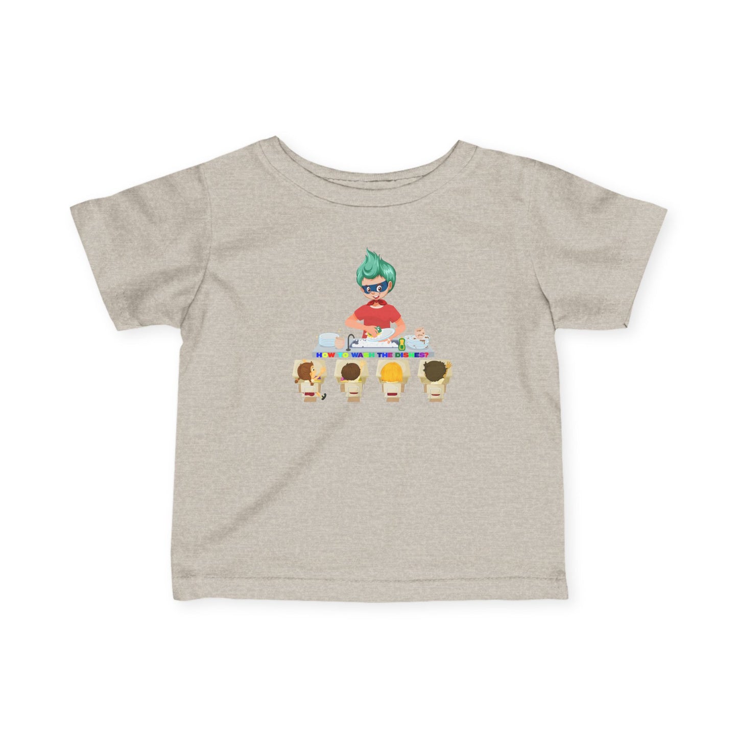 Infant Fine Jersey Tee - Little kiddo teaching to wash dishes