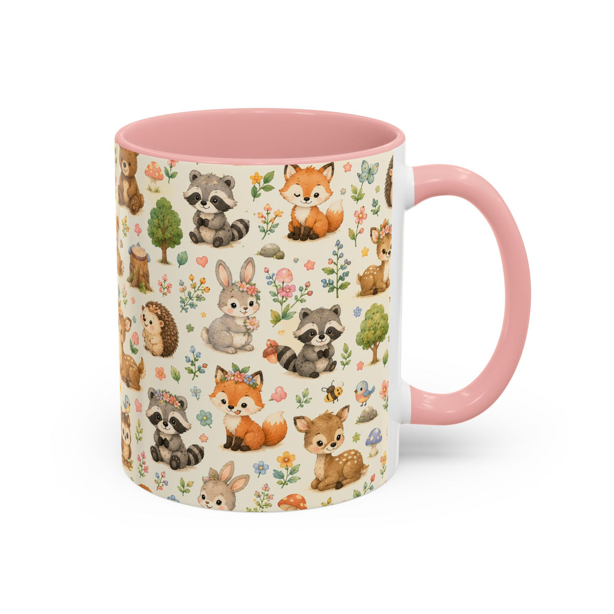 Accent Coffee Mug  (11/15 oz) - Whimsical Woodland Friends