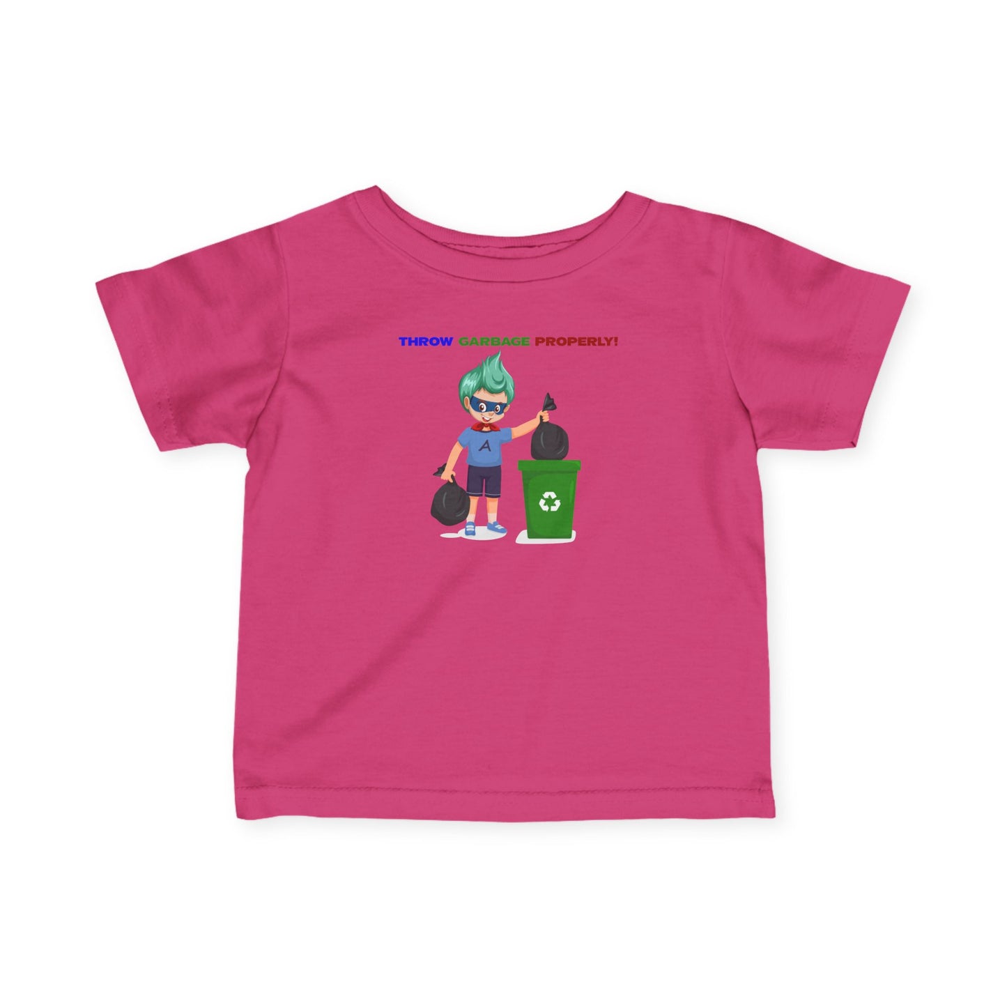 Infant Fine Jersey Tee - Super kiddo taking trash out - [[{"value":"Wonderwear Kid"}]]
