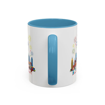 Accent Coffee Mug - Happy new year with fireworks - [[{"value":"Wonderwear Kid"}]]