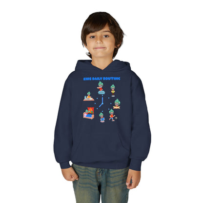 Youth Heavy Blend Hooded Sweatshirt - Super kiddo daily routine - [[{"value":"Wonderwear Kid"}]]