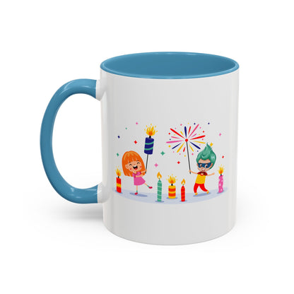 Accent Coffee Mug - Super kiddo lighting fireworks - [[{"value":"Wonderwear Kid"}]]