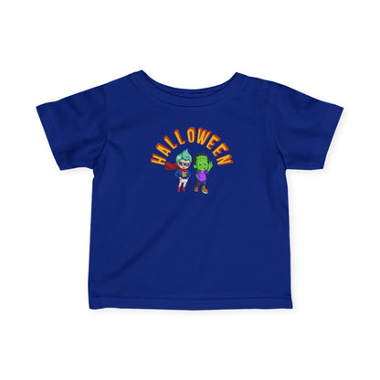 Infant Fine Jersey Tee - Holloween with super kiddo Printify