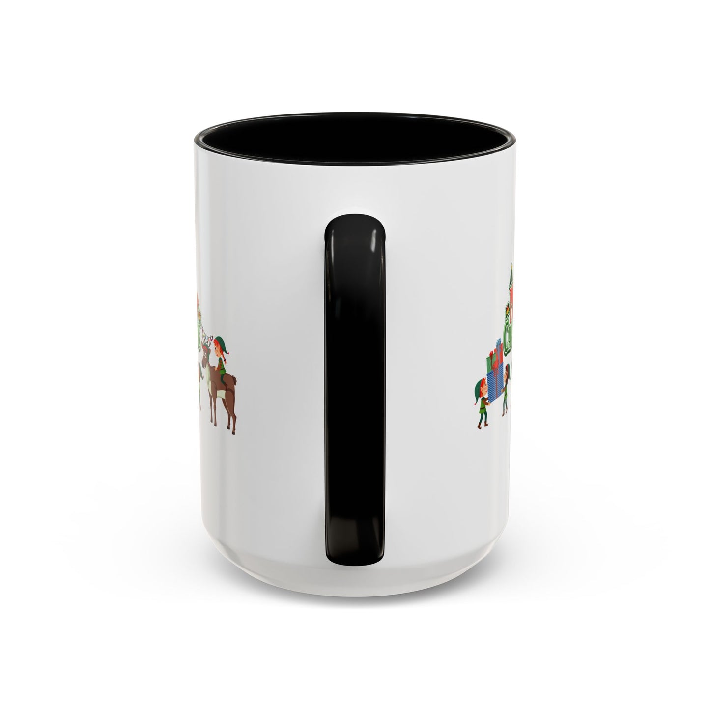 Accent Coffee Mug - Merry christmas and reindeer