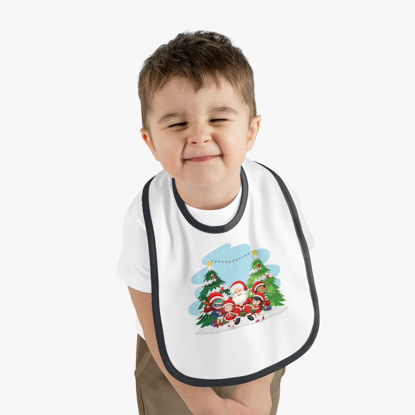Baby Bib - Super kiddo with santa claus