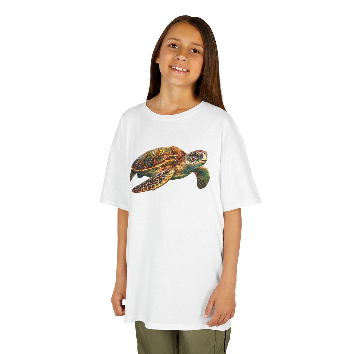 Kids Heavy Cotton™ Tee - sea turtle swimming