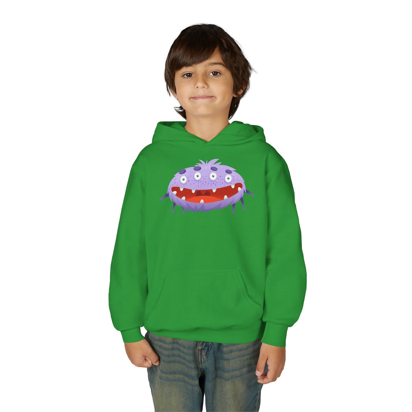 Youth Heavy Blend Hooded Sweatshirt - Purple monster