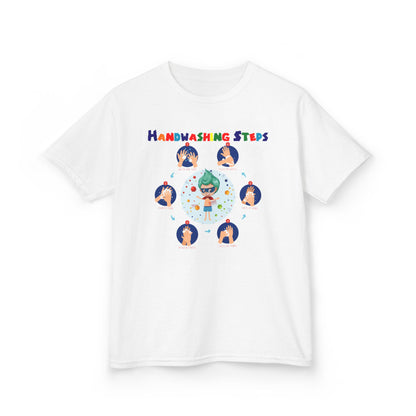 Kids Heavy Cotton™ Tee - Super kiddo how to wash hand properly - [[{"value":"Wonderwear Kid"}]]