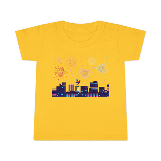 Toddler T-shirt - Super kiddo with fireworks - [[{"value":"Wonderwear Kid"}]]