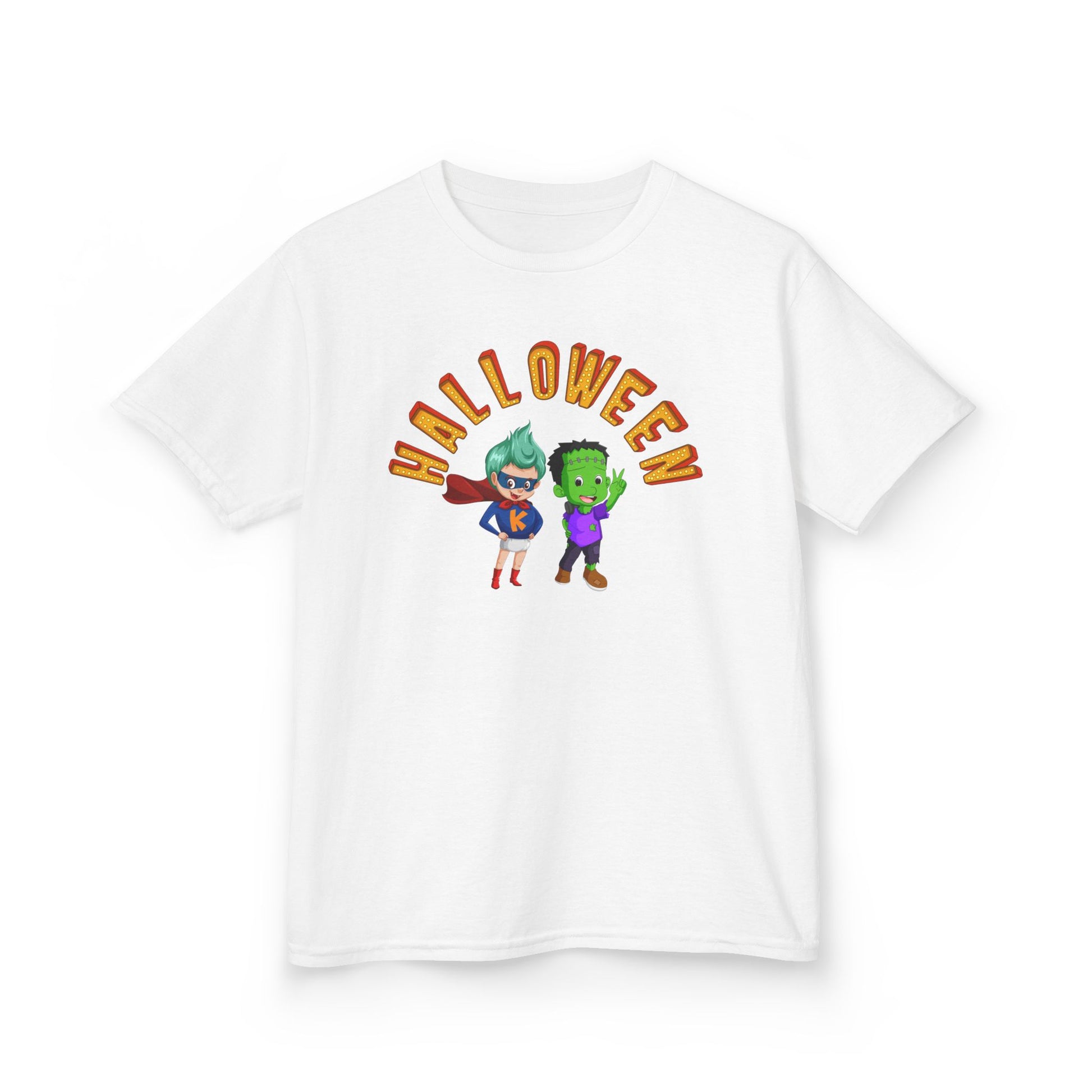 Kids Heavy Cotton™ Tee - Holloween with super kiddo Printify