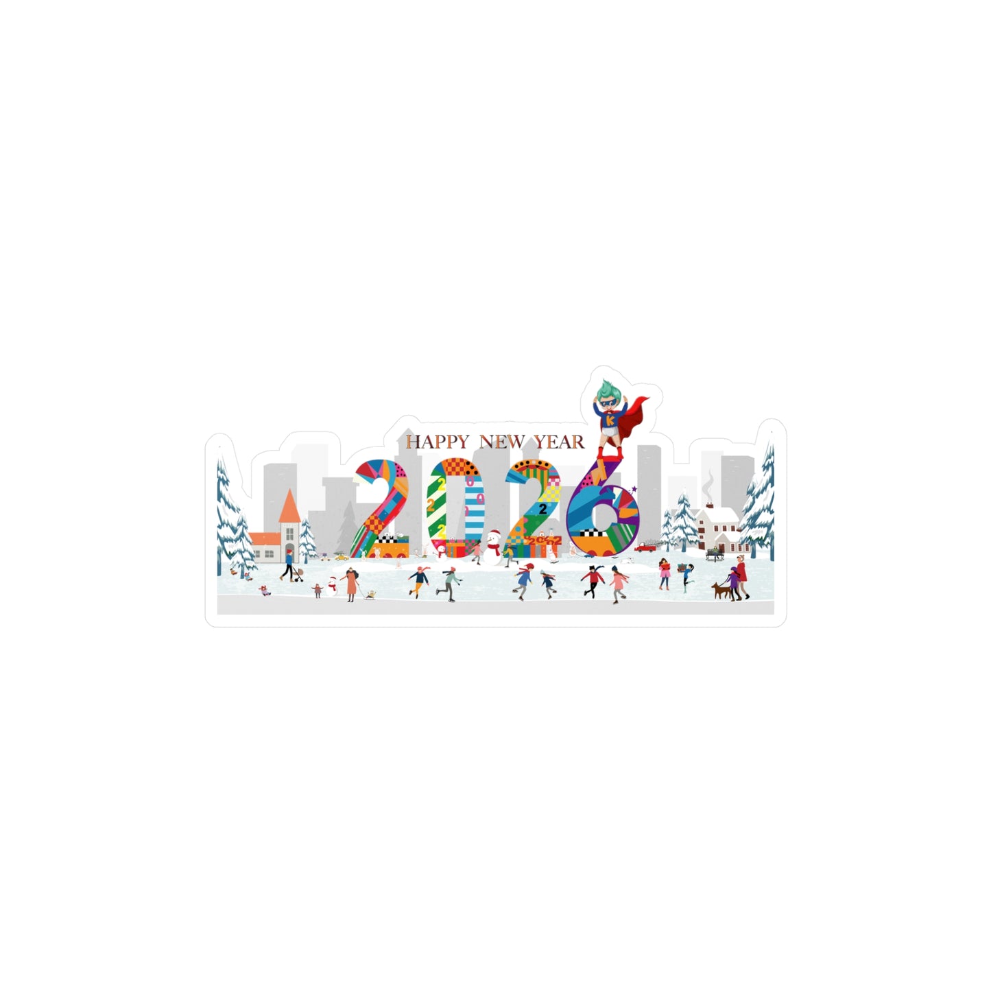 Christmas Kiss-Cut Vinyl Decals – Happy 2026 - [[{"value":"Wonderwear Kid"}]]