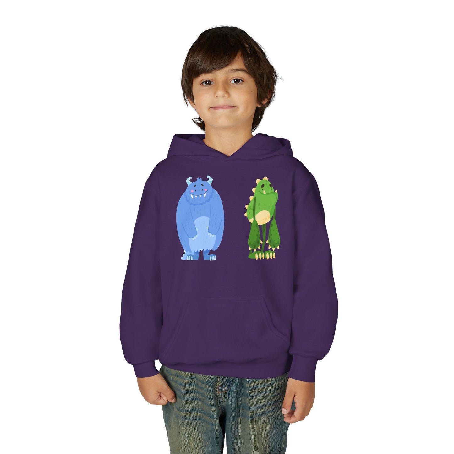 Youth Heavy Blend Hooded Sweatshirt - Cute monster