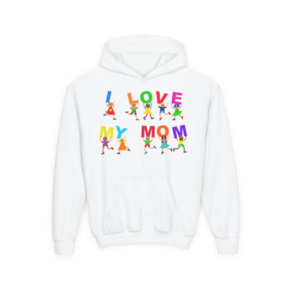 Youth Heavy Blend Hooded Sweatshirt - Kids - I love my mom Printify