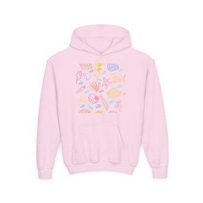 Youth Heavy Blend Hooded Sweatshirt - Sea creatures Printify
