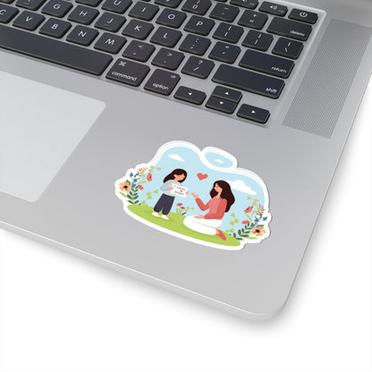 Kiss-Cut Vinyl Decals - Mother and daughter love Printify
