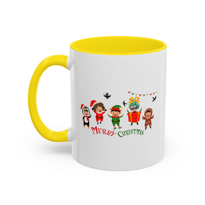 Accent Coffee Mug - Merry christmas by super kiddo and friends - [[{"value":"Wonderwear Kid"}]]