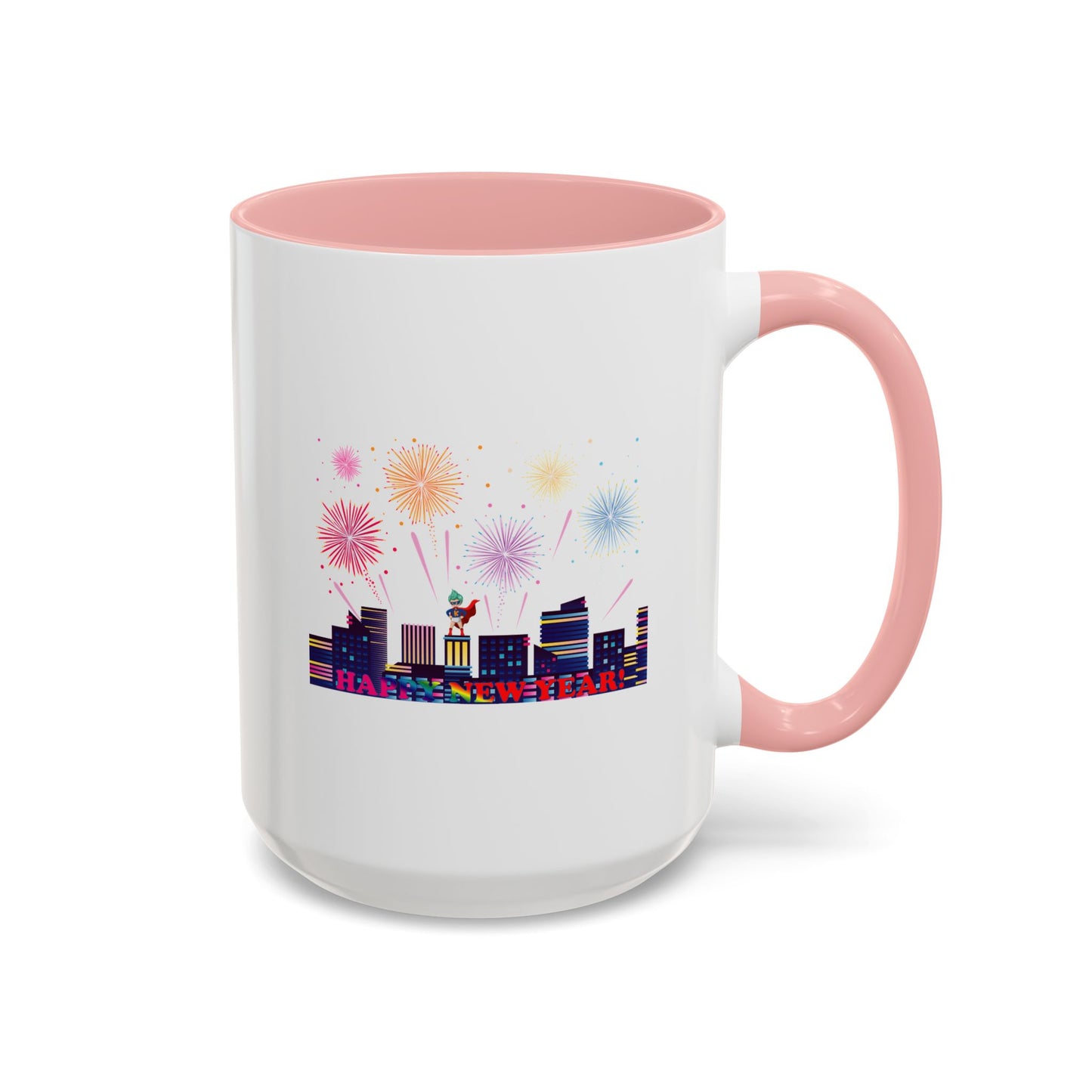 Accent Coffee Mug - Super kiddo with fireworks with text