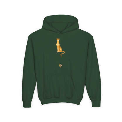Youth hoodie with bold tiger design Printify