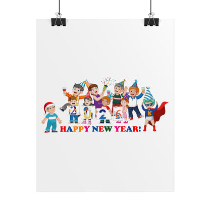 Rolled Posters - Happy new year from super kiddo - [[{"value":"Wonderwear Kid"}]]
