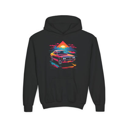 Kids Retro Car Hoodie Printify