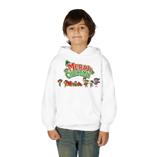 Youth Heavy Blend Hooded Sweatshirt - Merry christmas from super friends