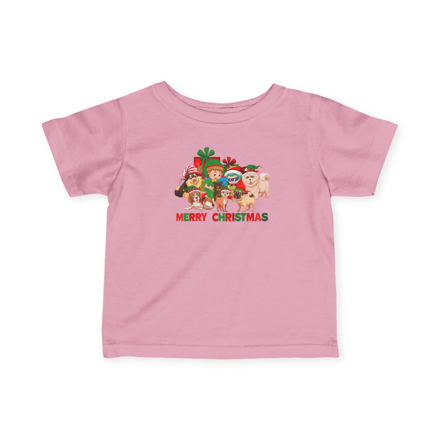 Infant Fine Jersey Tee - Christmas with super kiddo pet friends with text - [[{"value":"Wonderwear Kid"}]]