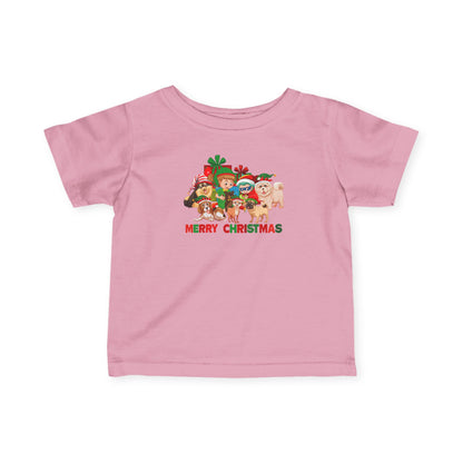 Infant Fine Jersey Tee - Christmas with super kiddo pet friends with text - [[{"value":"Wonderwear Kid"}]]