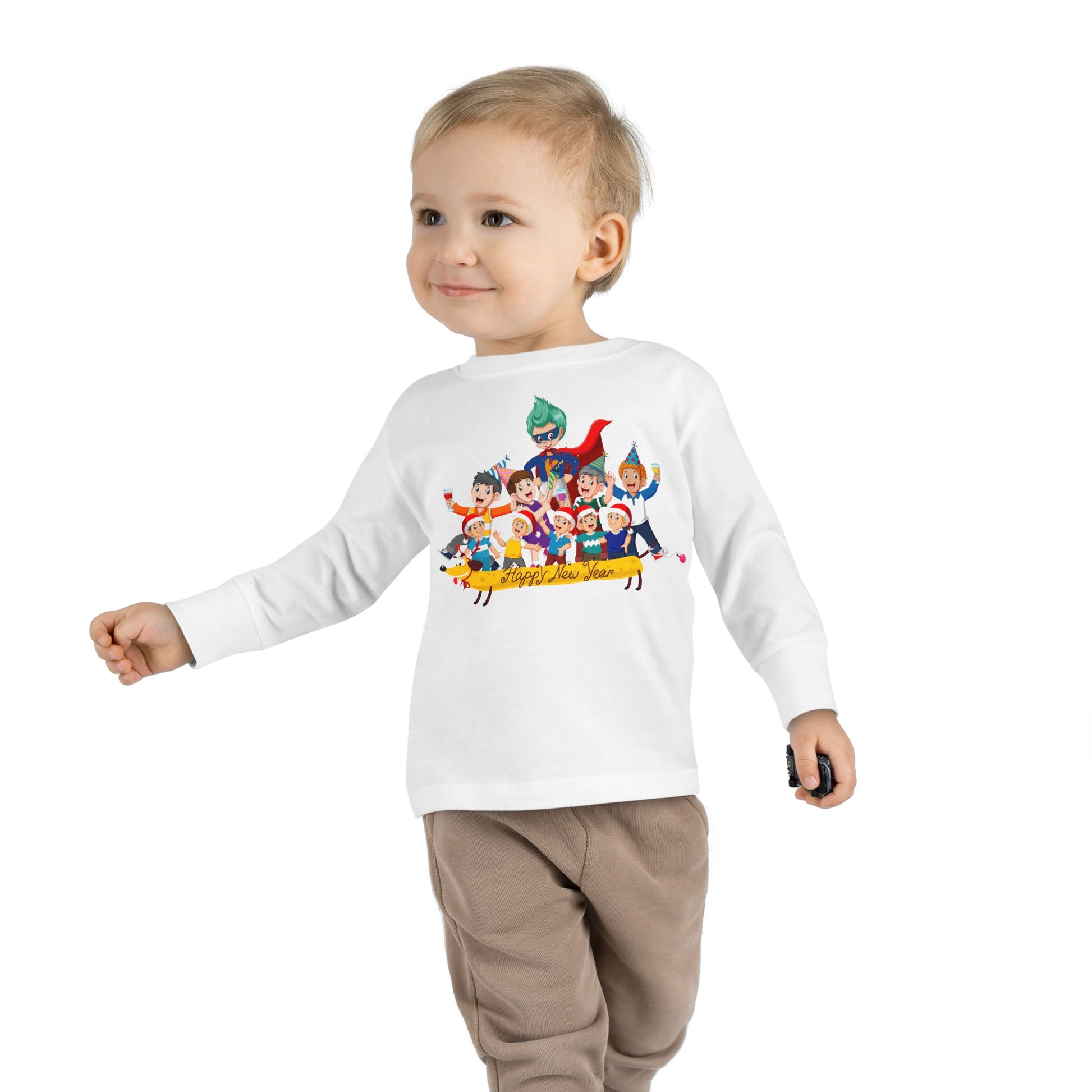 Toddler Long Sleeve Tee - Happy new year with friends - [[{"value":"Wonderwear Kid"}]]