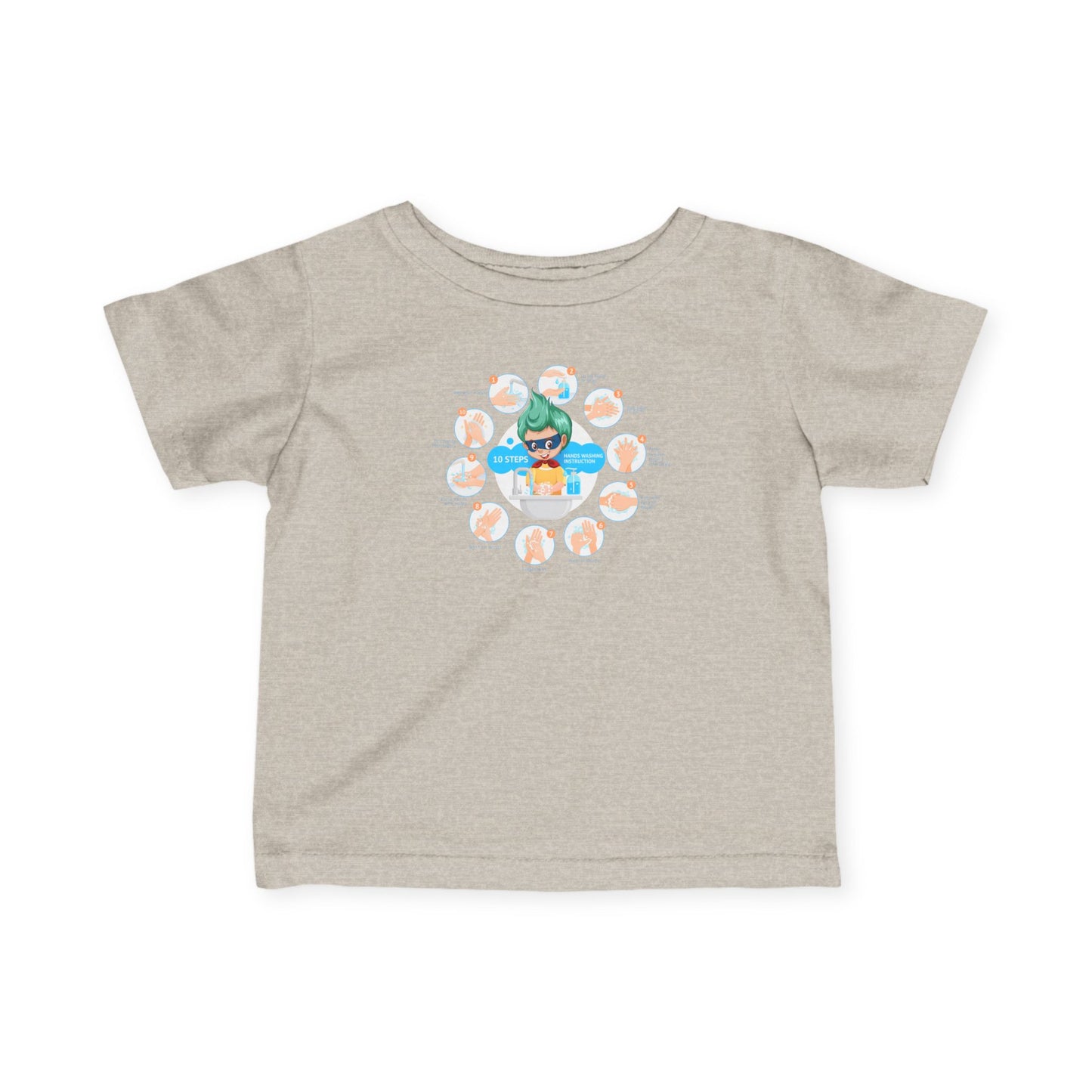Infant Fine Jersey Tee - Super kiddo hand washing steps