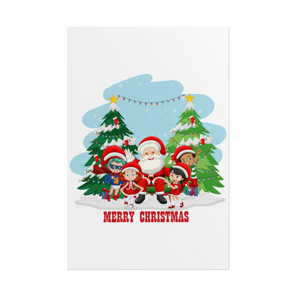 Rolled Posters - Super kiddo with santa claus Merry christmas - [[{"value":"Wonderwear Kid"}]]
