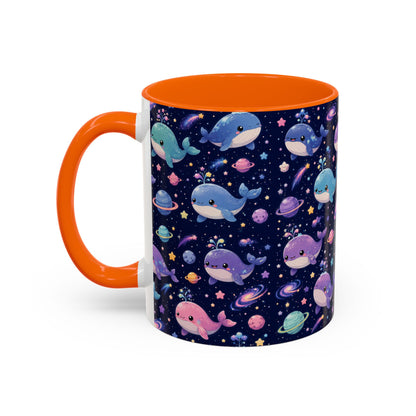 Accent Coffee Mug  (11/15 oz) - Cosmic Whale Adventure