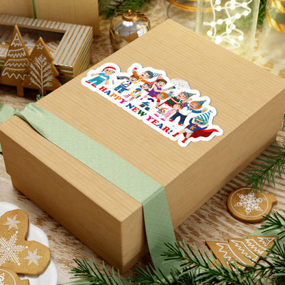 Kiss-Cut Stickers - Happy new year from super kiddo - [[{"value":"Wonderwear Kid"}]]