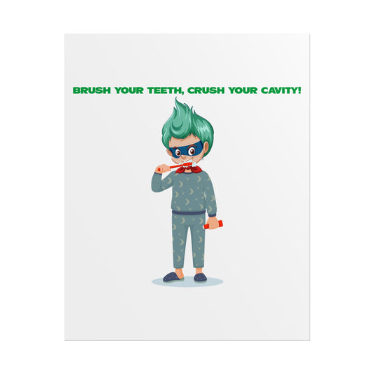 Rolled Posters - Super kiddo brushing teeth - [[{"value":"Wonderwear Kid"}]]