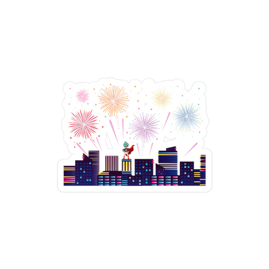 Christmas Kiss-Cut Vinyl Decals – Super kiddo with fireworks - [[{"value":"Wonderwear Kid"}]]