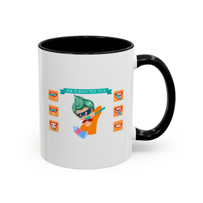 Accent Coffee Mug - Super kiddo how to brush teeth - [[{"value":"Wonderwear Kid"}]]